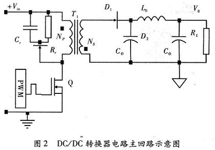 一單端反激變換器的典型拓撲結(jié)構(gòu)圖