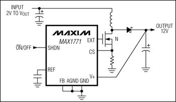 MAX1771：典型工作電路