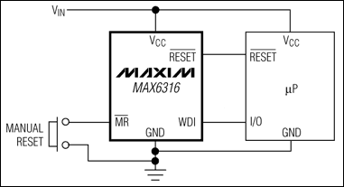 MAX6316,MAX6316M,MAX6317,MAX6318,MAX6319,MAX6320,MAX6321,MAX6322:典型工作電路