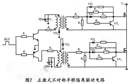 正激式不對稱半橋隔離驅動電路