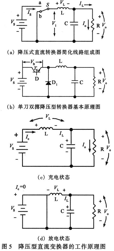 降壓式直流轉換器的工作原理圖