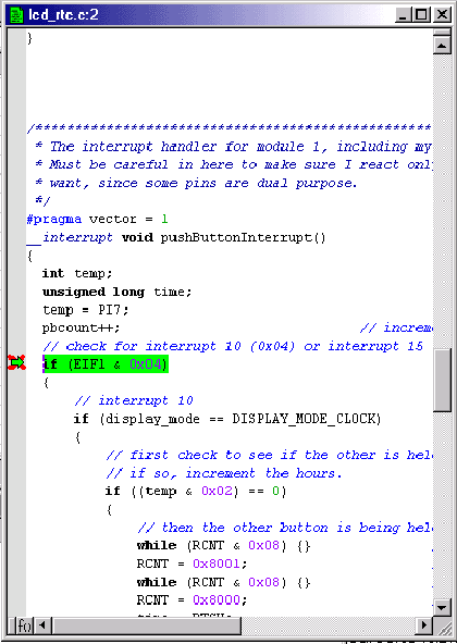 圖9. 在IAR Embedded Workbench中達到斷點 