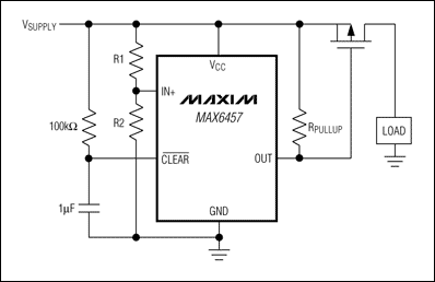 圖2. 當監控電路檢測到過壓情況時，p溝道MOSFET斷開電源。