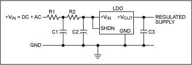 Figure 3b. Second-order cascade RC ripple filter.