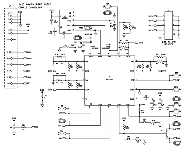 圖1. MAX5581應用電路第一部分