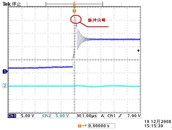 圖A1: 無TVS時輸入端波形