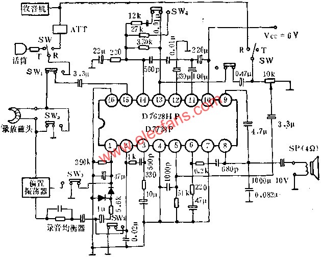 D7628HP/D7738P單片錄音、放音機(jī)電路的應(yīng)用  m.xsypw.cn