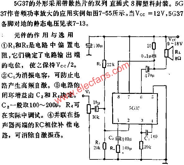 5G37音頻功率放大電路的應用  m.xsypw.cn