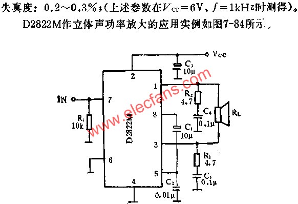 D2822M作BTL功率放大的應用  m.xsypw.cn
