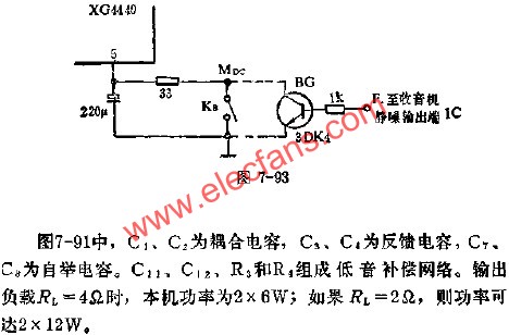 XG4440收音機集成電路靜噪音接入圖  m.xsypw.cn