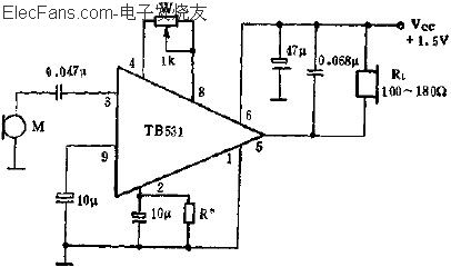 TB531單端輸入,單端輸出的應用電路  m.xsypw.cn