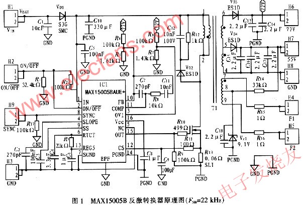 MAX15005B配置為反激架構(gòu) m.xsypw.cn