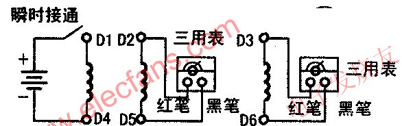 利用萬用表測量電動機引出線的首尾端 m.xsypw.cn