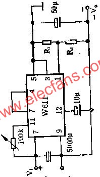 W611做負電源應用線路圖  m.xsypw.cn