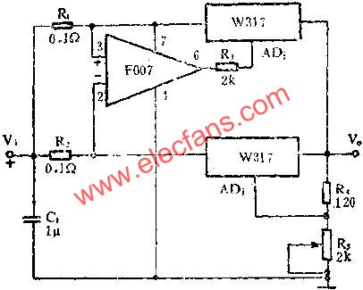 擴展輸出電流應用線路圖  m.xsypw.cn