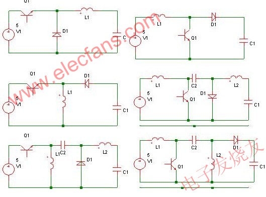 依次為buck,boost,buck-boost,cuk,zeta,sepic變換器 m.xsypw.cn