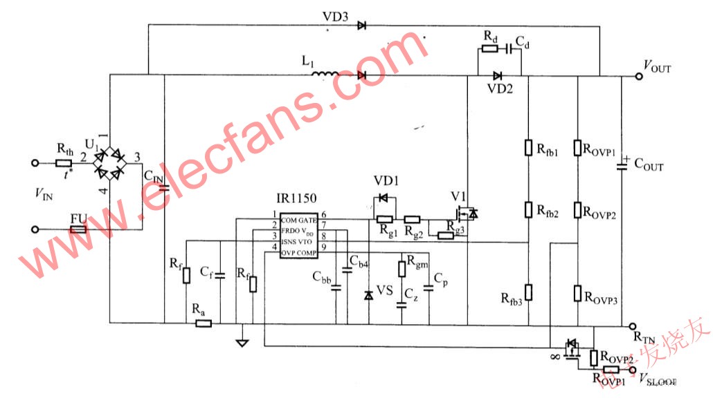 IR1150控制的PFC的電路 m.xsypw.cn