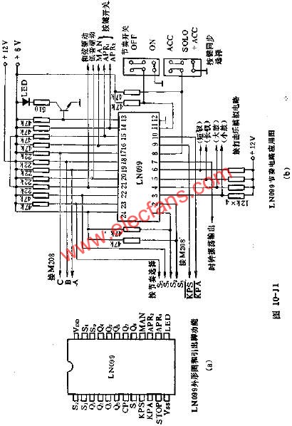 LN099外形圖和各腳功能與應用電路圖  m.xsypw.cn