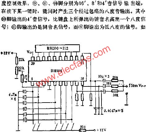 BH501鋼琴包絡門電路的應用電路圖  m.xsypw.cn