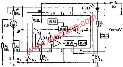 SF1212自動曝光集成電路的應用電路圖  m.xsypw.cn