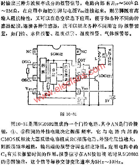 5G0602報警集成電路的應用  m.xsypw.cn