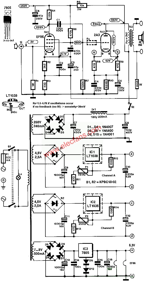 2A3膽機電路圖(一) m.xsypw.cn