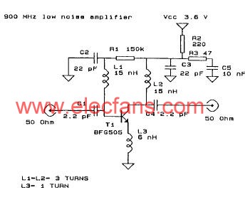 900MHZ低噪聲放大器電路 m.xsypw.cn