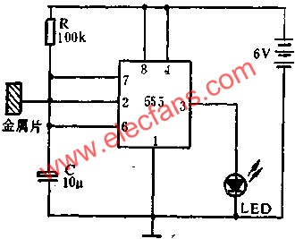 555電路組成自動控制燈電路圖 m.xsypw.cn