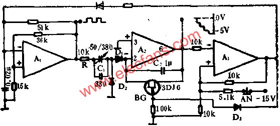 運(yùn)算放大器組成階梯波發(fā)生器電路圖  m.xsypw.cn