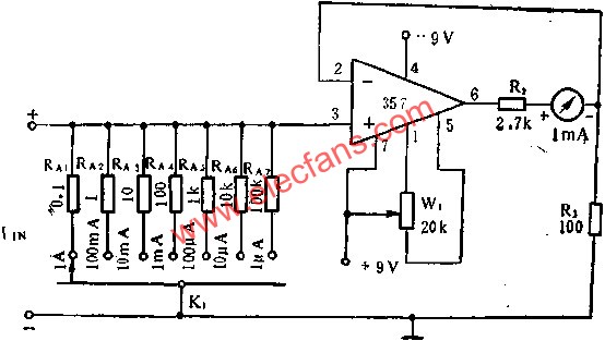 DC電流表電路圖  m.xsypw.cn