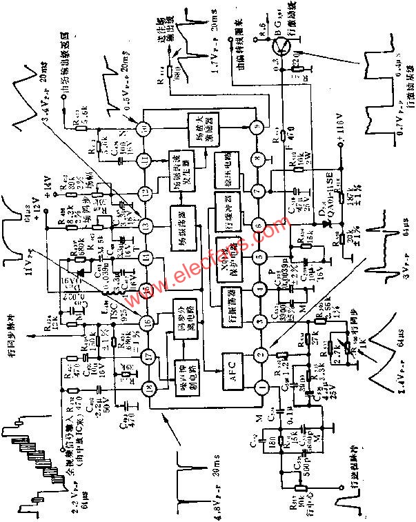 DG5435行場掃描電路的應用電路圖  m.xsypw.cn