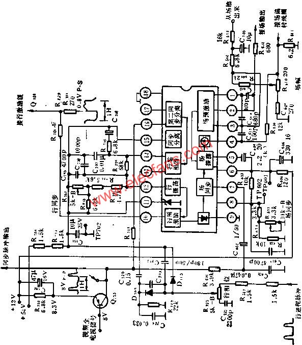 LH11235行場(chǎng)掃描電路的應(yīng)用電路圖  m.xsypw.cn