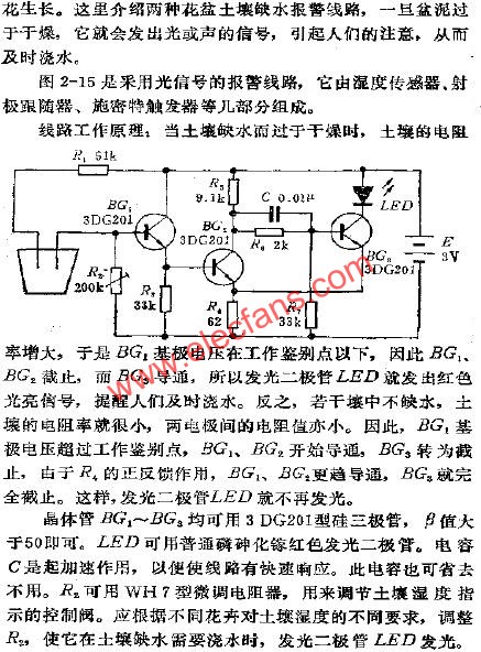 花盆土壤缸水報警電路之一  m.xsypw.cn