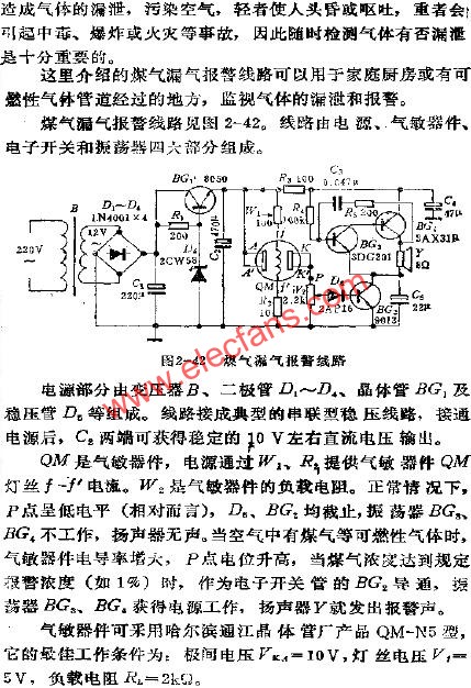 煤氣漏氣報警電路  m.xsypw.cn