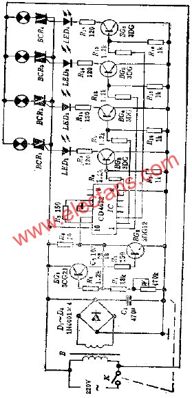 循環彩燈控制電路  m.xsypw.cn