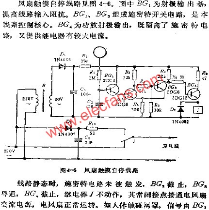 電風扇網罩觸摸自停電路  m.xsypw.cn