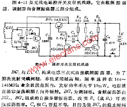 遙控開(kāi)關(guān)發(fā)射機(jī)電路  m.xsypw.cn