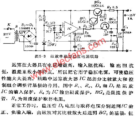 運放串聯型穩壓電源電路  m.xsypw.cn