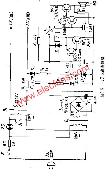 電子滅鼠器電路  m.xsypw.cn