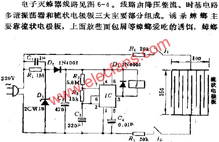 電子滅蟑器電路  m.xsypw.cn