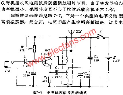 電唱機調幅轉發(fā)器電路  m.xsypw.cn