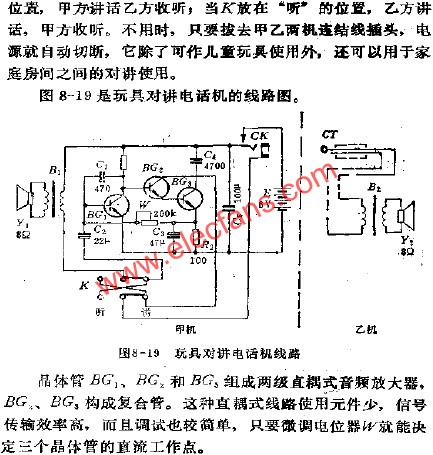 玩具對(duì)講電話機(jī)電路  m.xsypw.cn