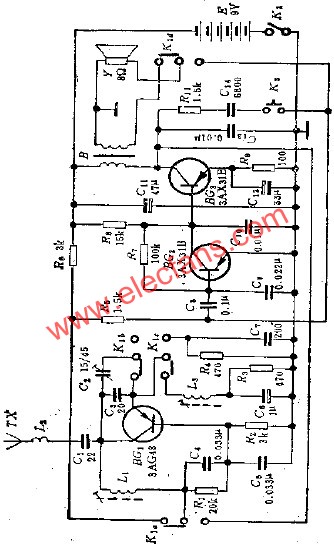 玩具無線對講機電路  m.xsypw.cn