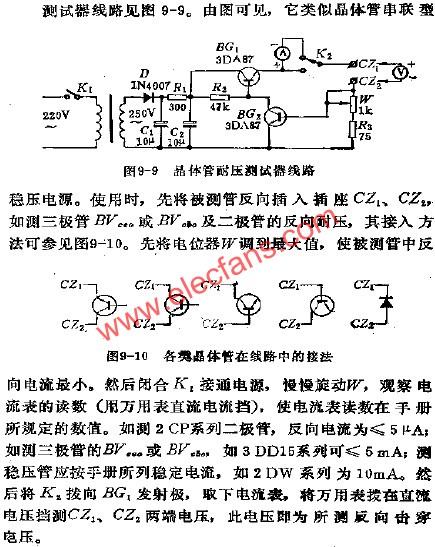 晶體管耐壓測試器電路  m.xsypw.cn
