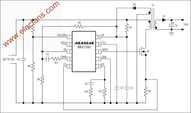 MAX17499/MAX17500電流模式PWM控制器 m.xsypw.cn