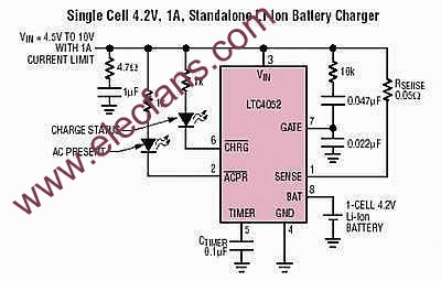 帶過流保護功能的LTC4052脈沖充電器 m.xsypw.cn