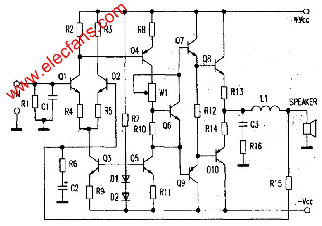 OCL功放電路 m.xsypw.cn