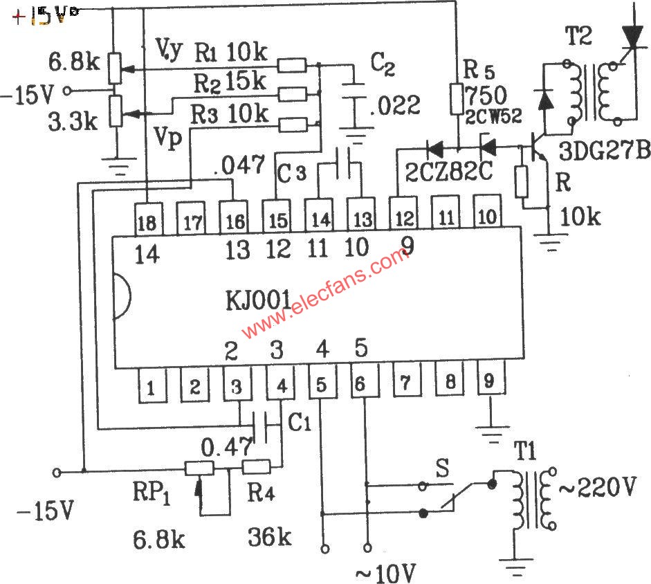 KJ001的典型應用電路圖