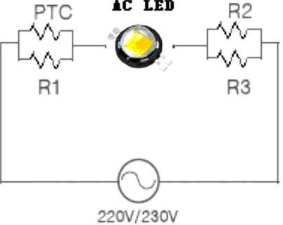 圖6 AC LED的典型應用電原理圖