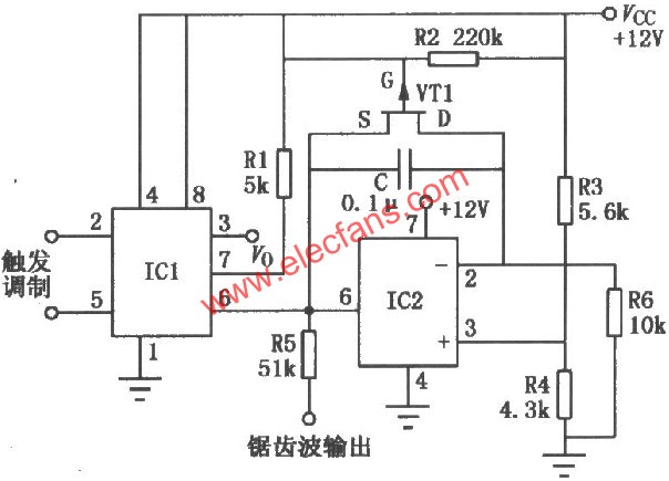 LM555組成的寬動態脈寬調制器  m.xsypw.cn